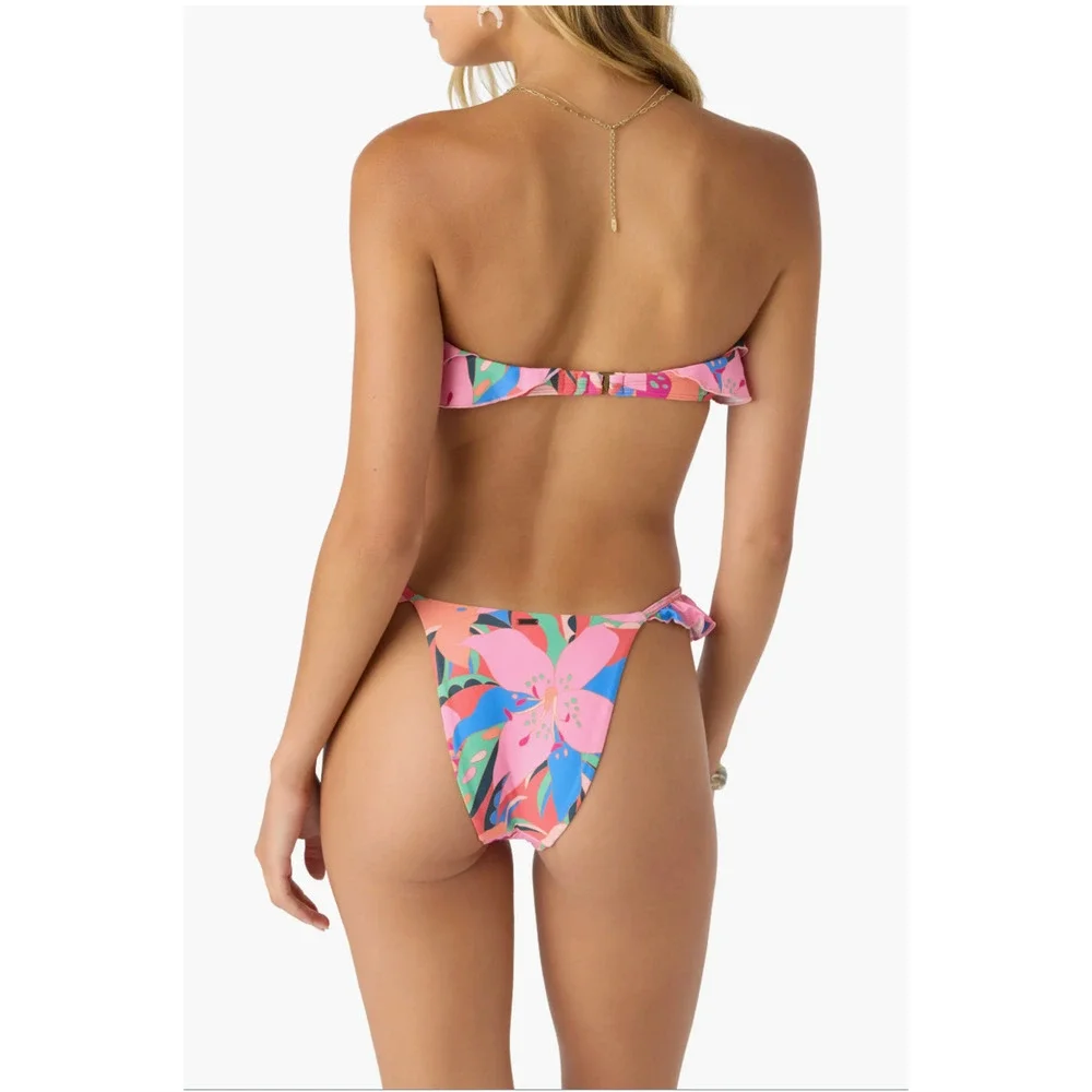 O'Neill Cabana Jalisco Floral Ruffle Bikini Bottoms NWT Size Large